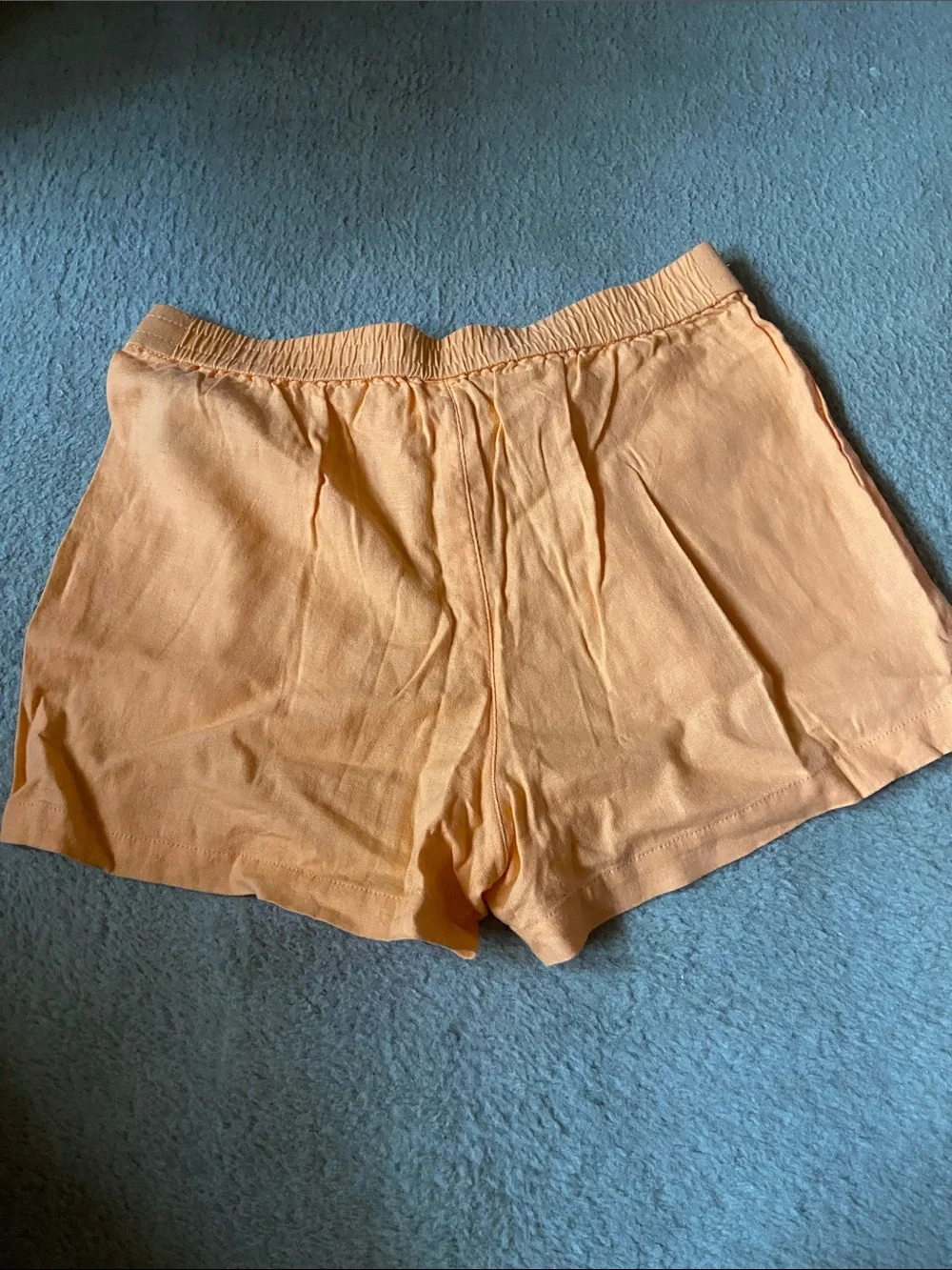 J. Crew High-Waist Linen-Blend Shorts in orange